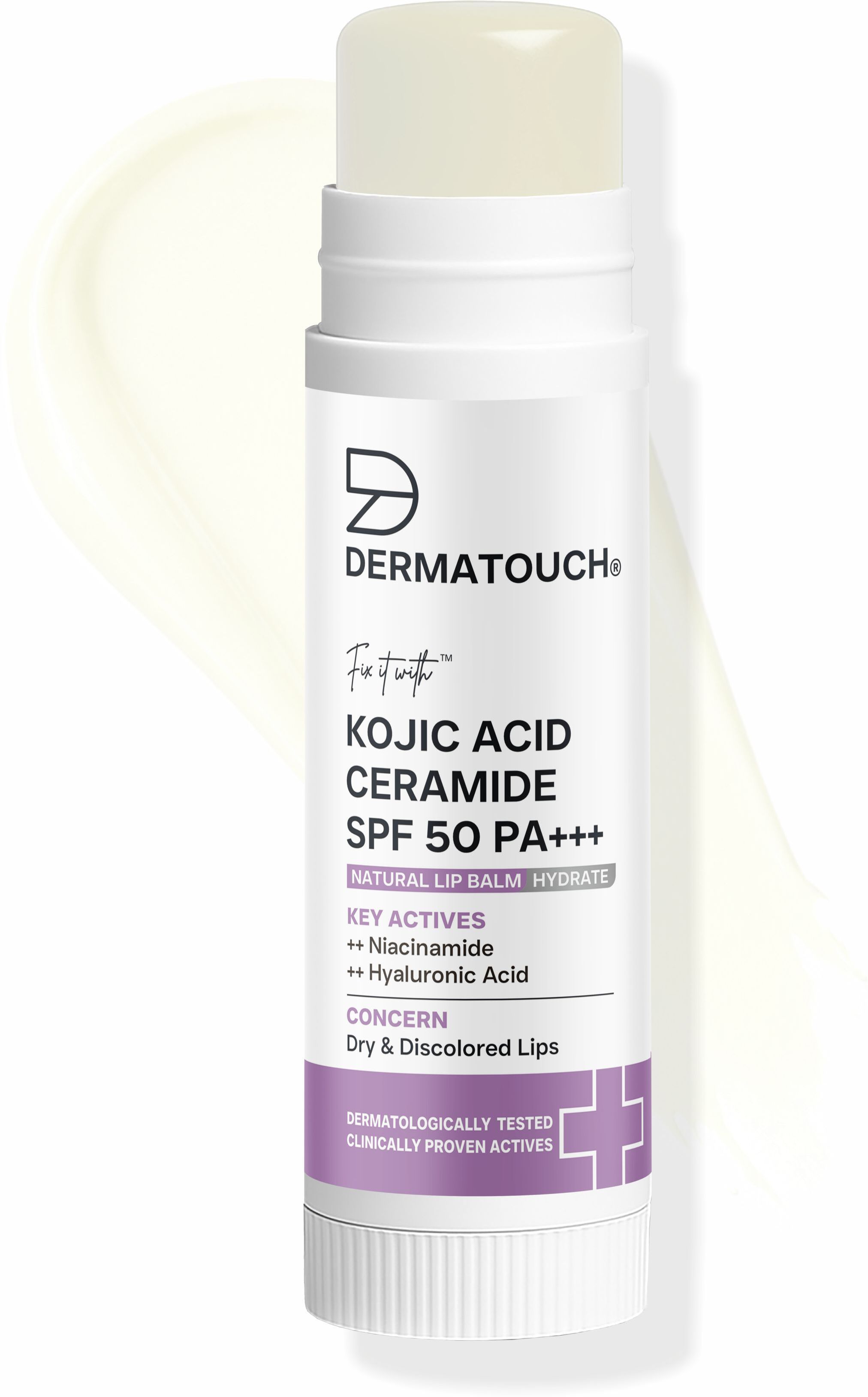 Kojic Acid Ceramide SPF 50 PA+++ Natural Lip Balm for Pigmented & Dry Lips Shea butter