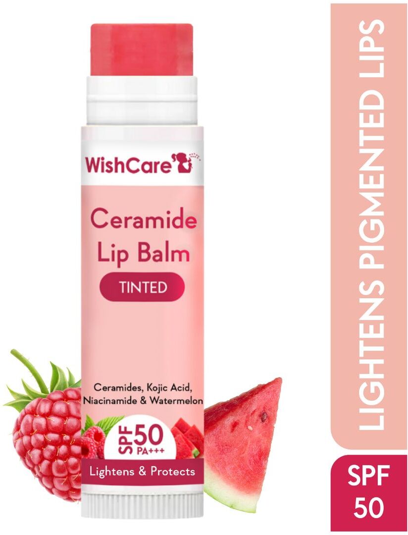 Wishcare Tinted Ceramide Lip Balm With Spf50 Pa+++ - Kojic Acid & Niacinamide - For Lip Lightening & Protection