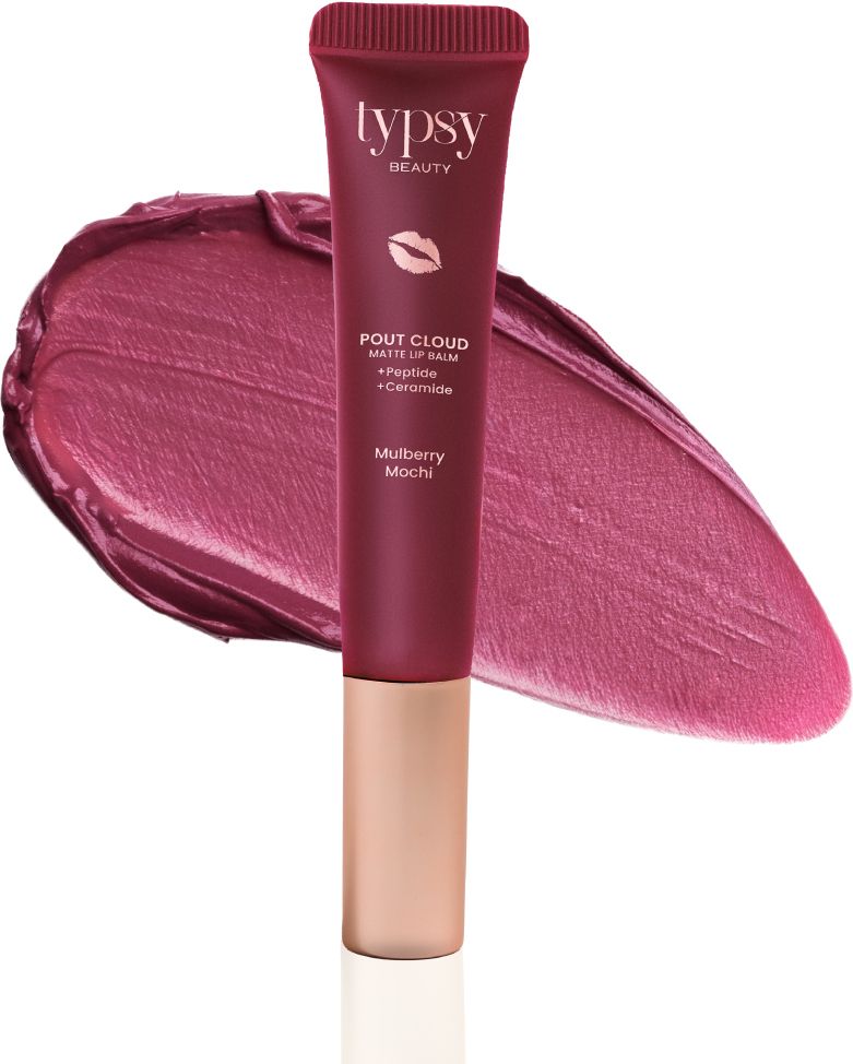 typsy beauty Pout Cloud Matte Lip Balm Blurring Finish, Tinted Lip Balm Mulberry Mochi-picture-18