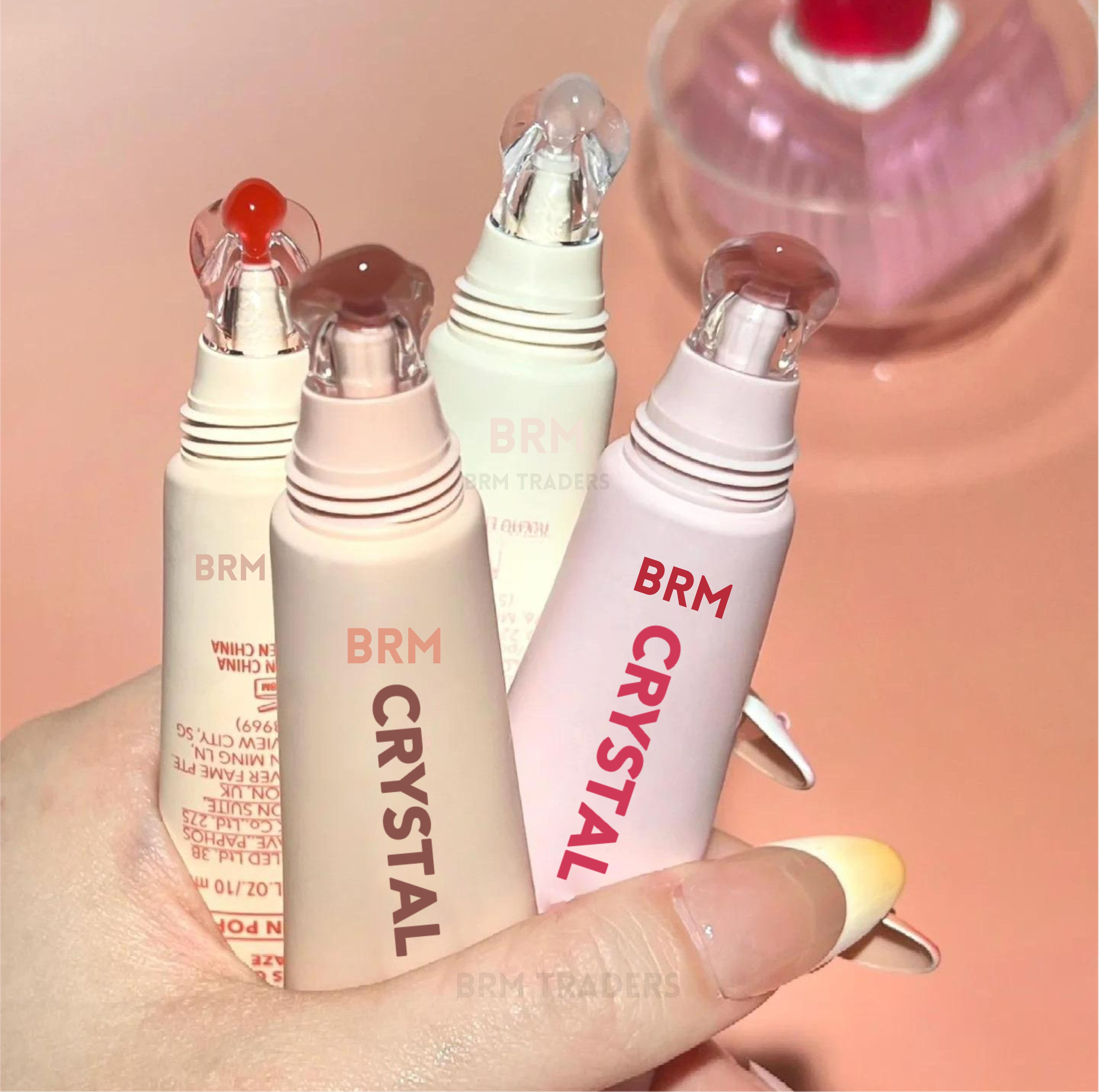 Crystal Tint Lip Balm 4 Colors Fruit Glossy Soft Pigment Long Lasting Lip Balm Multiflavour