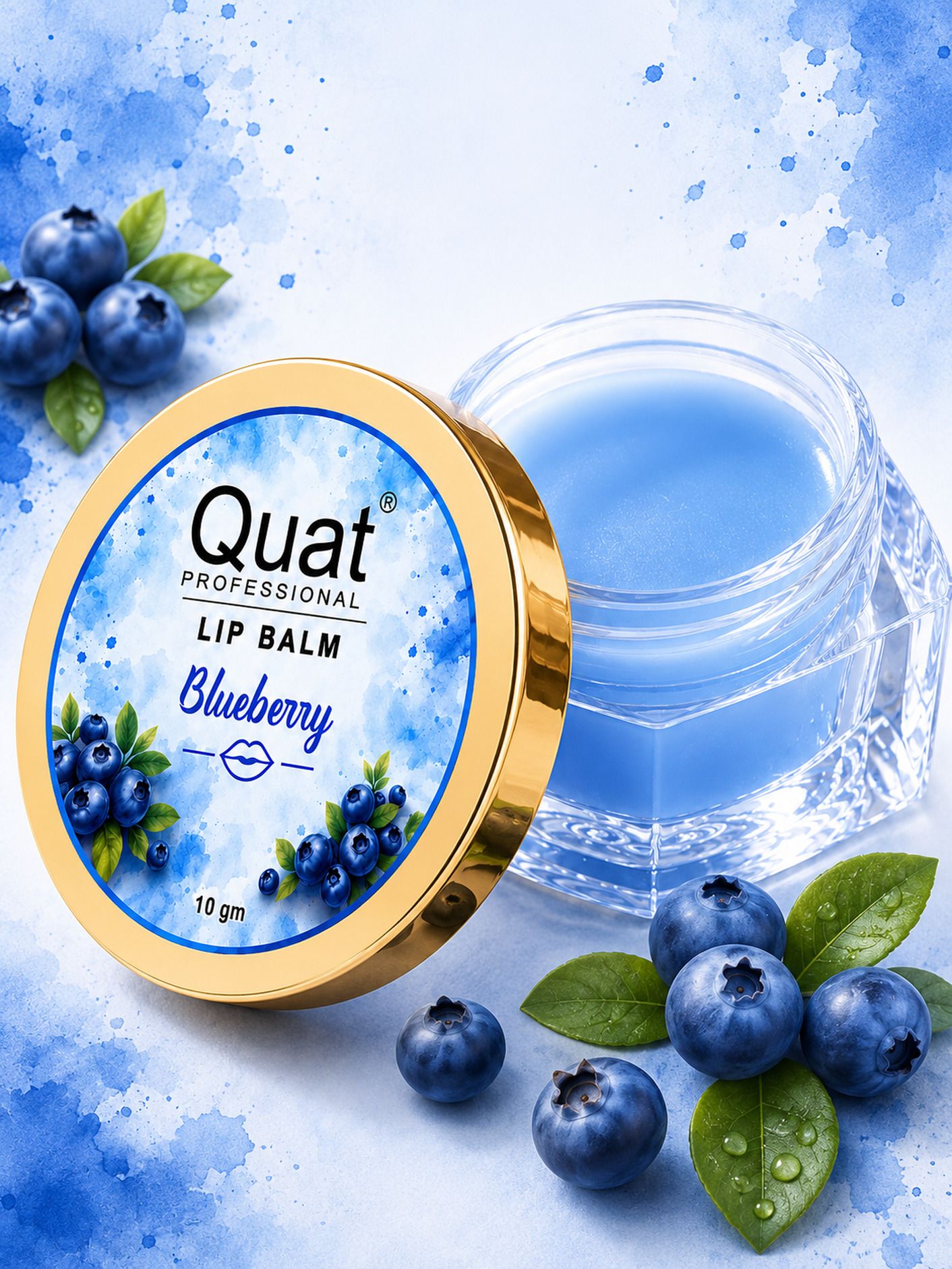 quat Lip Balm- Deep Moisture for Dry & Chapped Lips | Men & Women | Flavour- Blueberry-picture-36