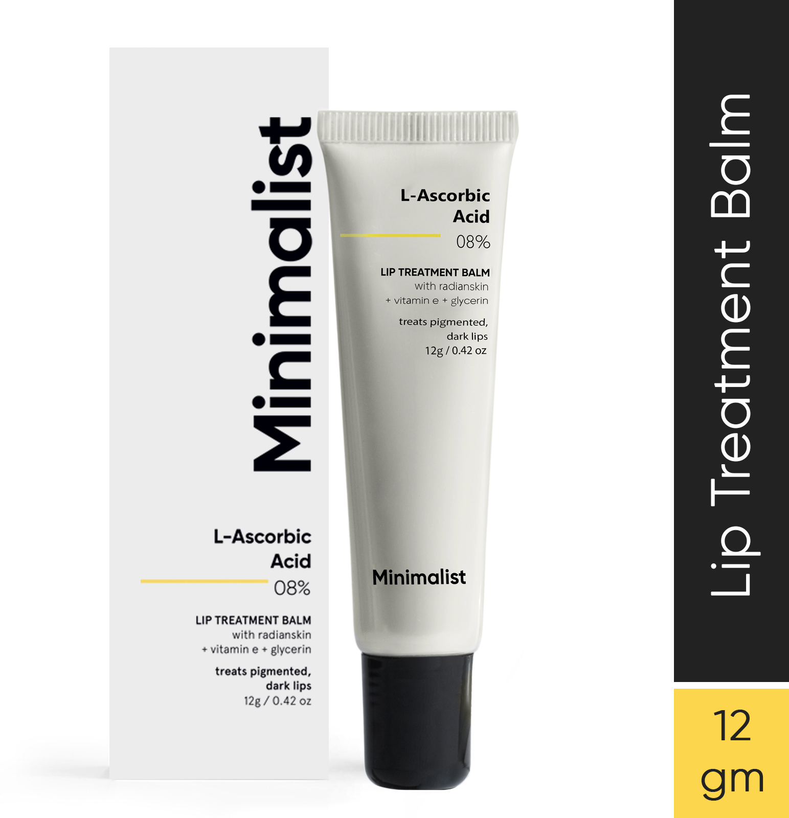 Minimalist 8% L-Ascorbic Acid Lip Treatment Balm With Vitamin E, Radianskin & Glycerine For Pigmented & Dark Lips