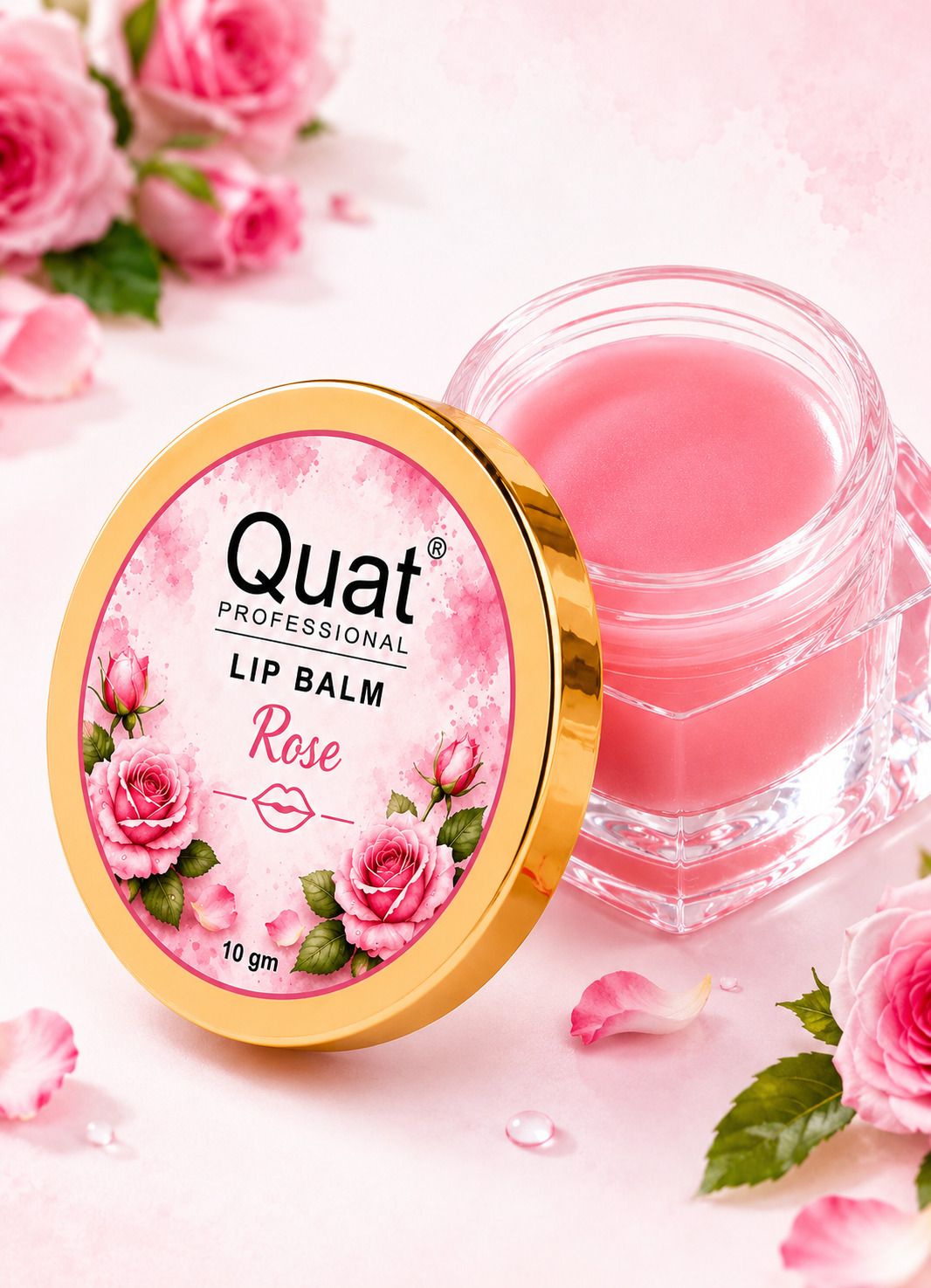 quat Rose Lip Balm- Deep Moisture for Dry & Chapped Lips | Men & Women | Flavour- Rose-picture-17