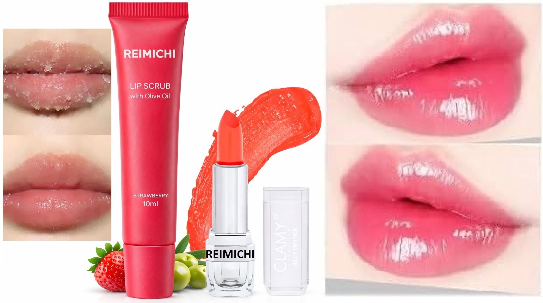 reimichi 2 in 1 Lip Care Combo – Gel Lipstick with Lip Scrub for Soft Smooth Pink Lips-picture-10