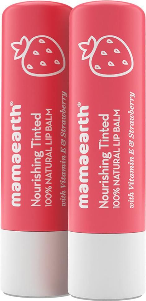 mamaearth Nourishing Tinted 100% Natural Lip Balm with Vitamin E and Strawberry Strawberry-picture-24