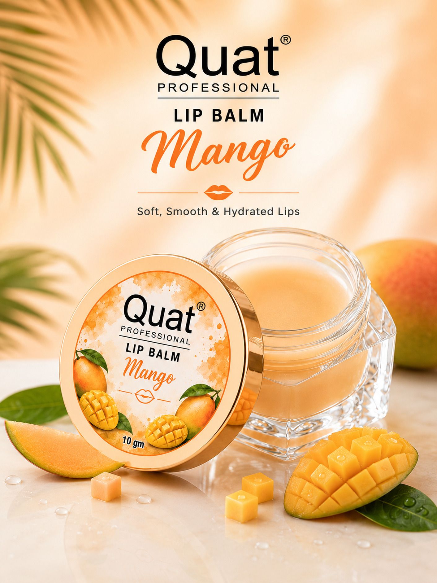 quat Mango Lip Balm- Deep Moisture for Dry & Chapped Lips | Men & Women | Flavour- Mango-picture-47