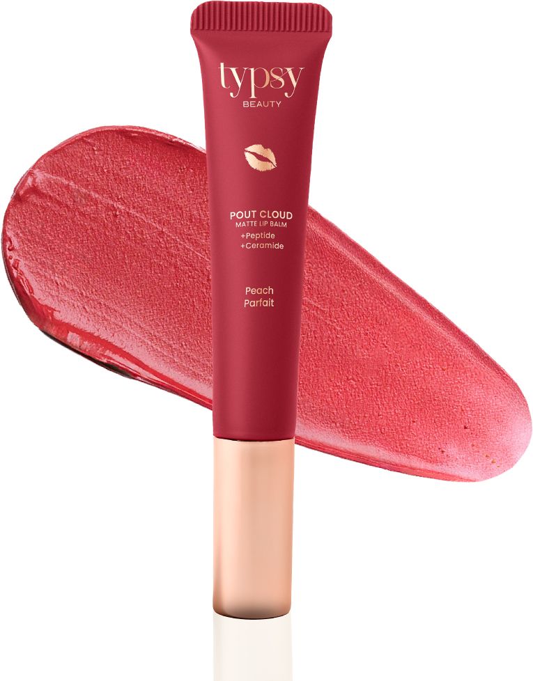 Pout Cloud Matte Lip Balm Blurring Finish, Tinted Lip Balm Peach Parfait-image-42