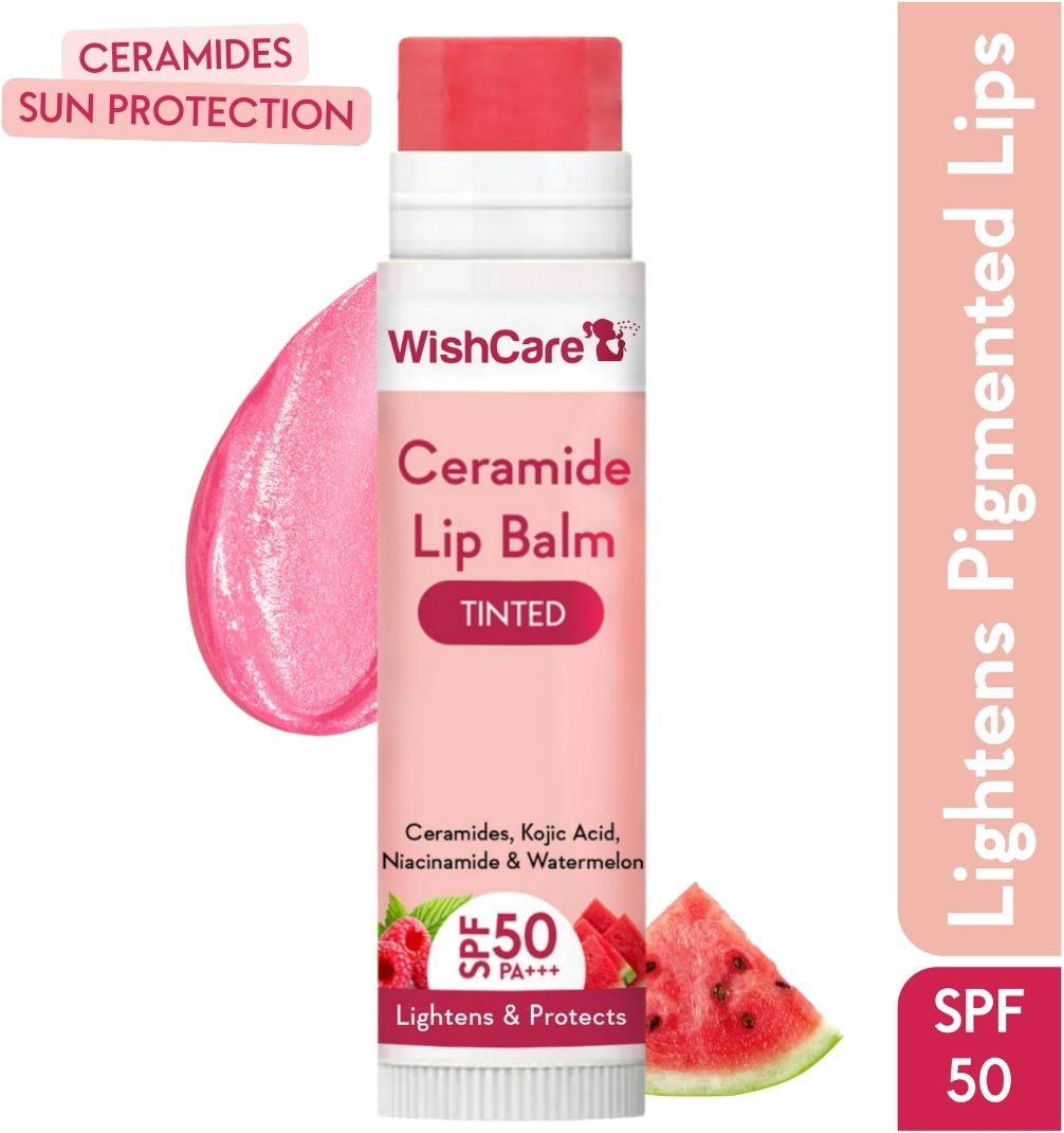 Tinted Ceramide Lip Balm with SPF50 PA+++ - Kojic Acid & Niacinamide Raspberry