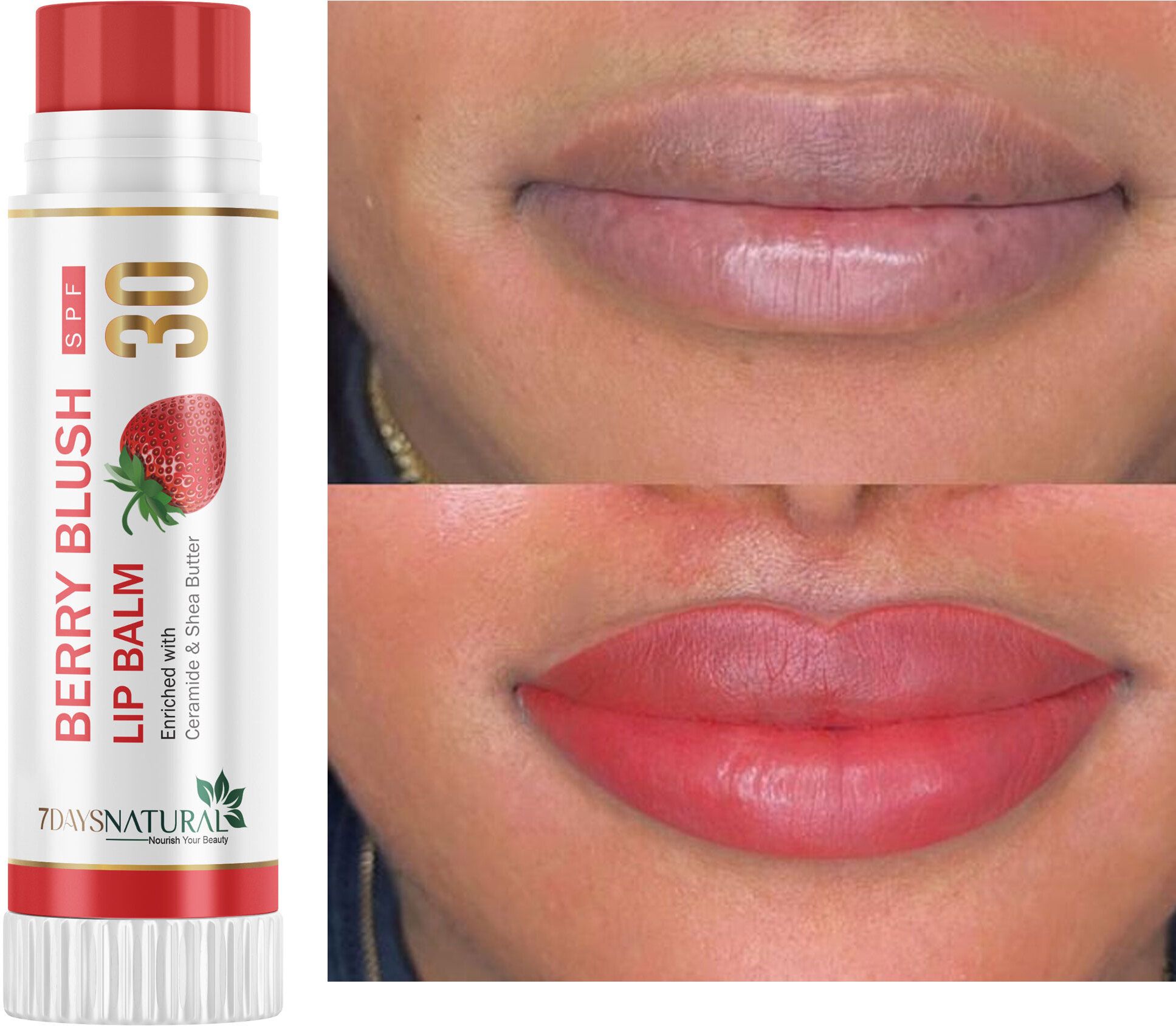 7days natural Ceramide Lip Balm, Spf 30+ Strawberry Flavour Natural Lip care for hydrated lips Strawberry-picture-16