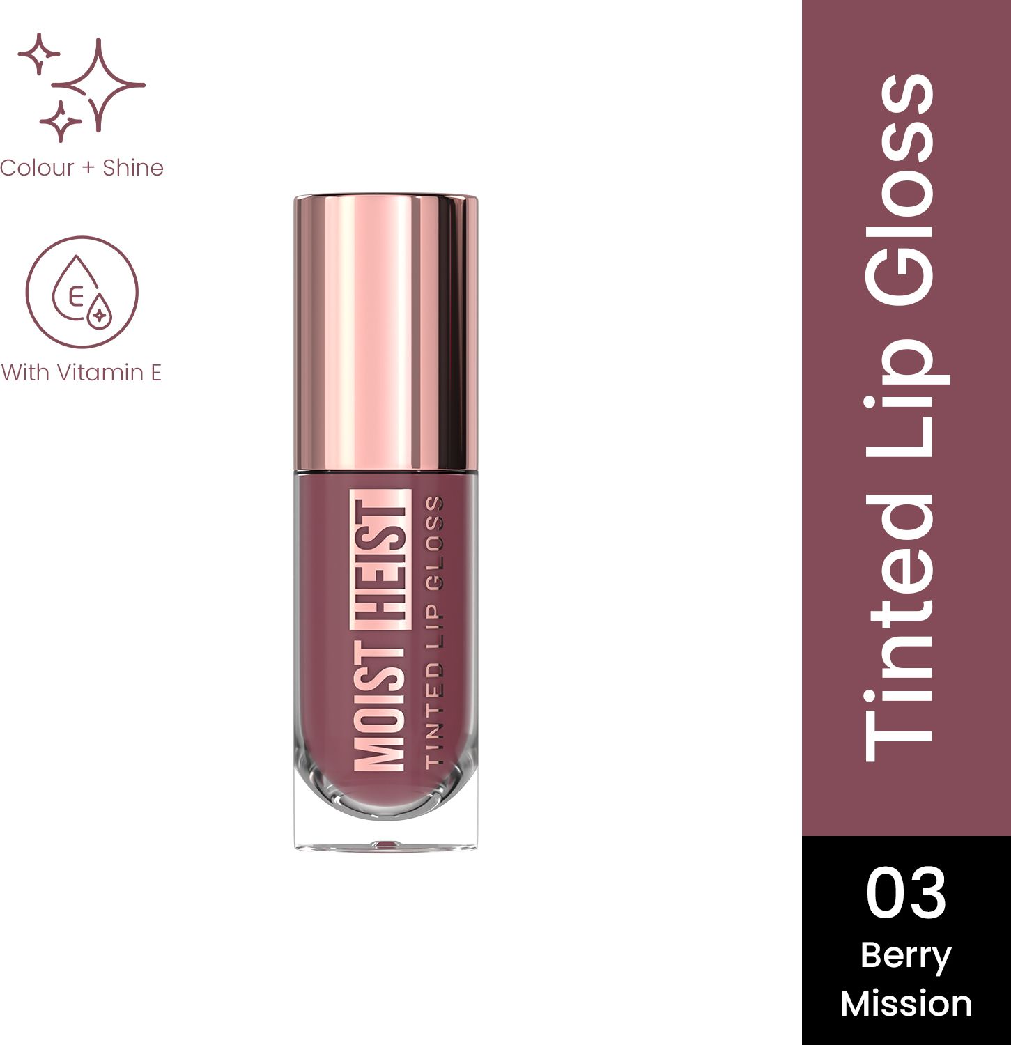 swiss beauty Moist Heist Tinted Lip Gloss Color+ Shine With Vitamin E -3 Berry Mission-picture-19