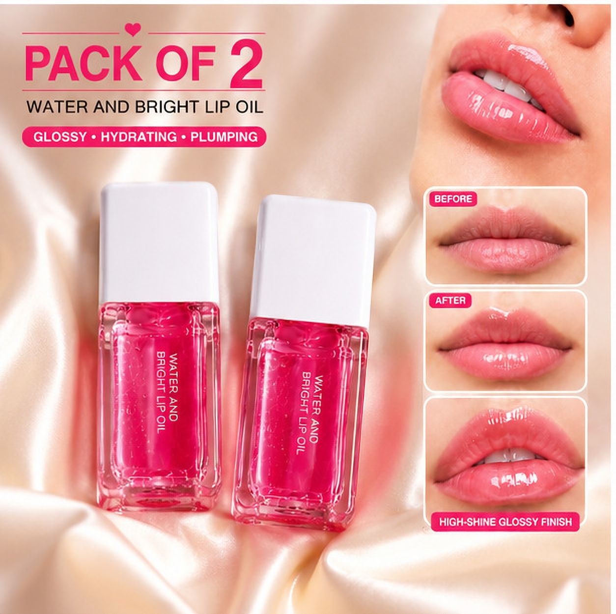 morbee Lip Oil Gloss Pack of 2 | Hydrating Non-Sticky Pink Lip Gloss.7-picture-41
