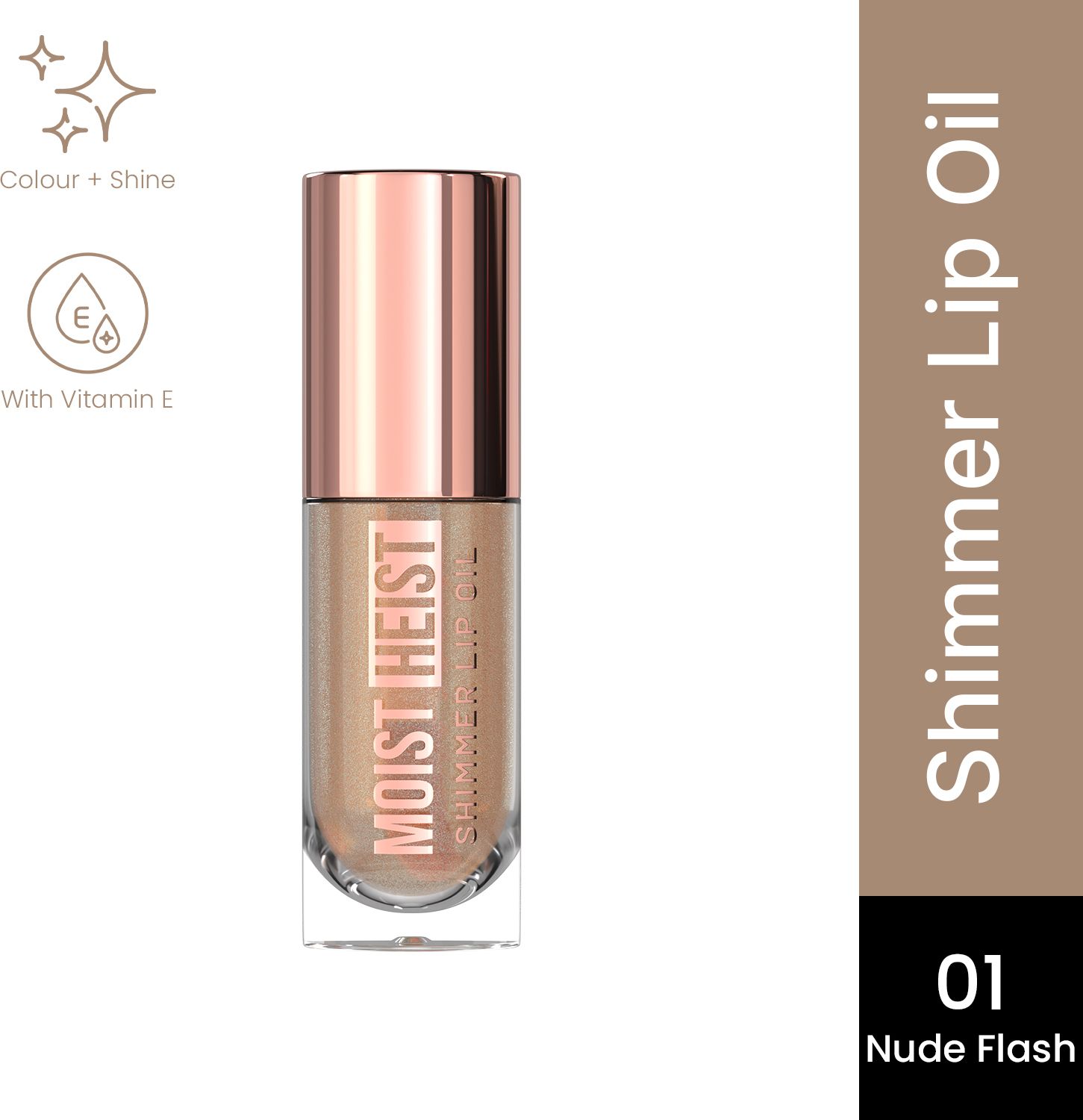swiss beauty Moist Heist Shimmer Lip Oil , Luminous Shine , Hydrating -1 Nude Flash-picture-37