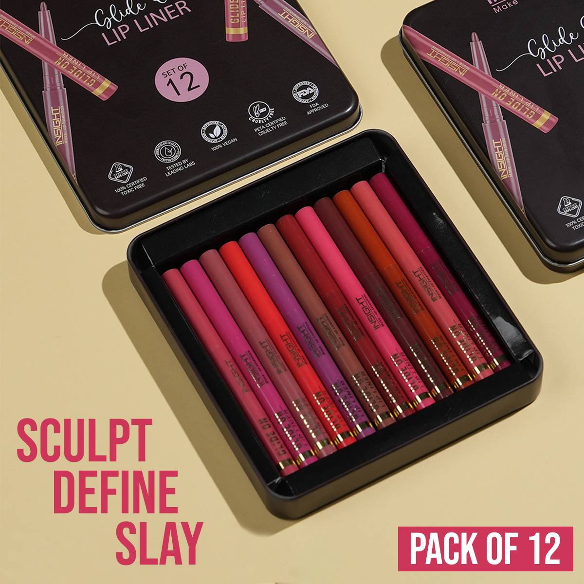 Insight Cosmetics Glide On Lip Liner, Multicolor, Se