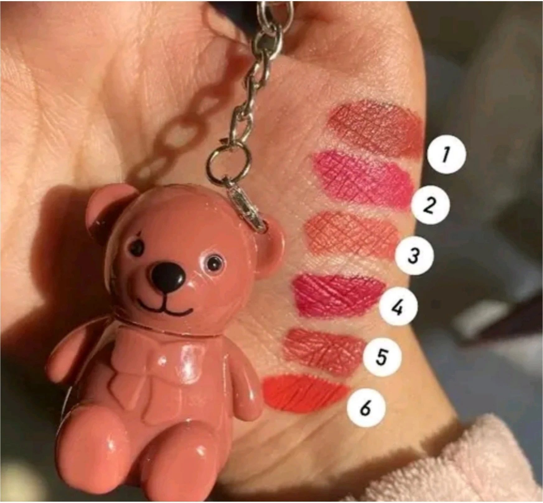 2in1 Matte Teddy Bear Keychain Lipstick (Pack of 3 )-image-47