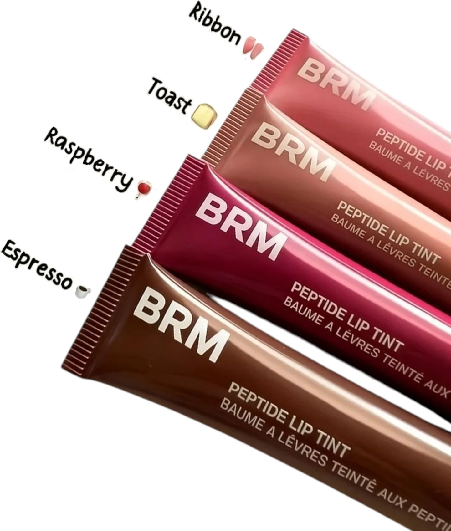 Peptide Lip Tint Balm Set, 4 Shades - Ribbon, Toast, Raspberry, Espresso-image-30