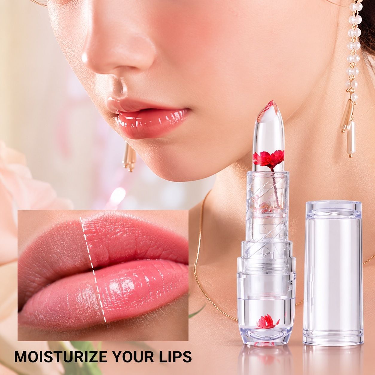 Hydrating Glossy Flower Jelly Lipstick for Women-image-49