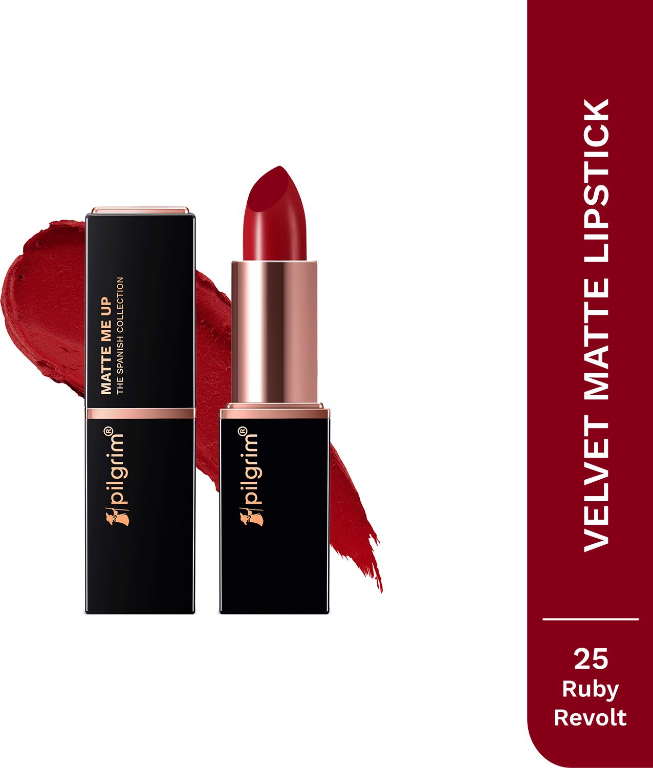pilgrim Matte Bullet Lipstick Intense Colour Transferproof & Smudgeproof Ruby Revolt-15-picture-3