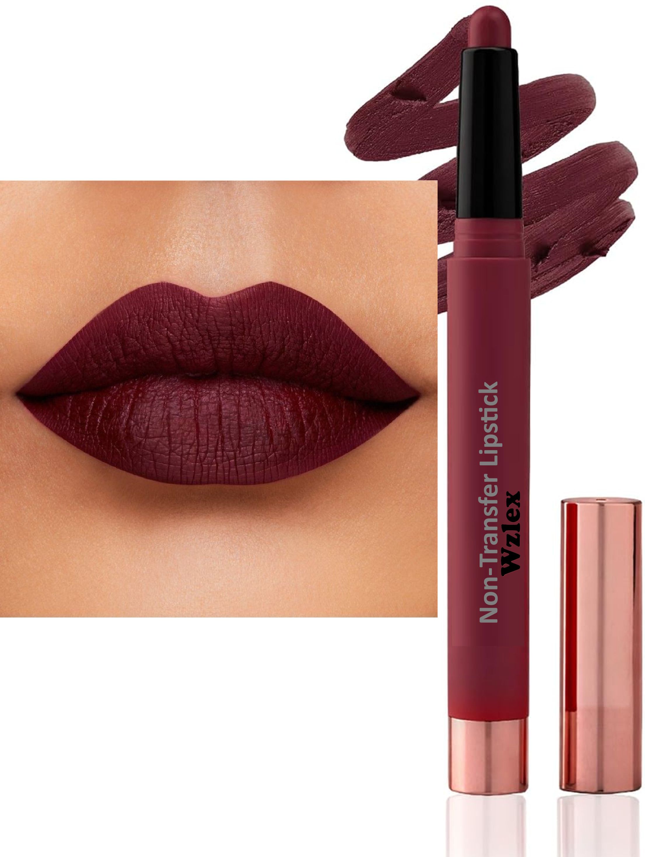 Beautiful Maroon Non Transfer Lipstick with Bold Color-image-2