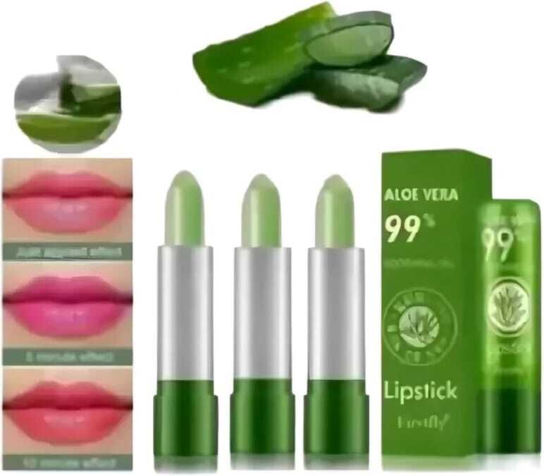 dexklut Long Lasting Lip Balm Lip Moisturizer Color Changing AloeVera Lipstick Pack of 3-picture-14