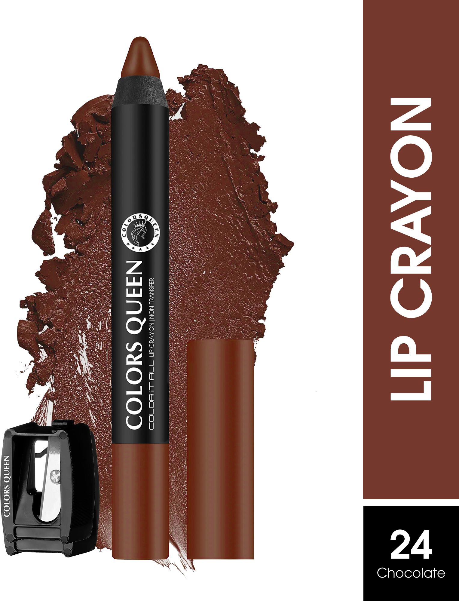 colors queen Color It All Long Lasting Non Transfer Lip Crayon Lipstick with Sharpener-picture-13