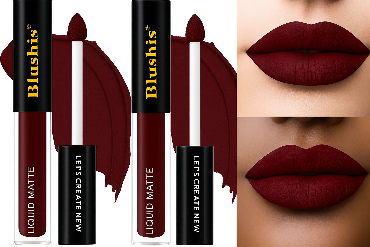 blushis Kiss of Love Liquid Melt Mini Maroon lipstick 2 pcs combo pack-picture-16