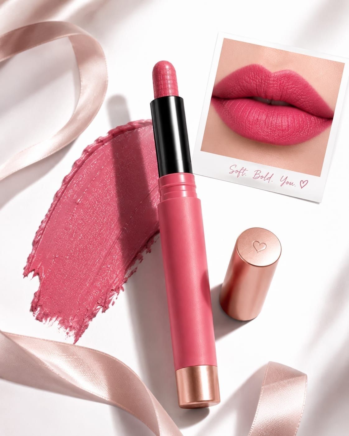 Rosy Brown Matte Lip Color Soft Texture Smooth Finish Daily Makeup-image-29
