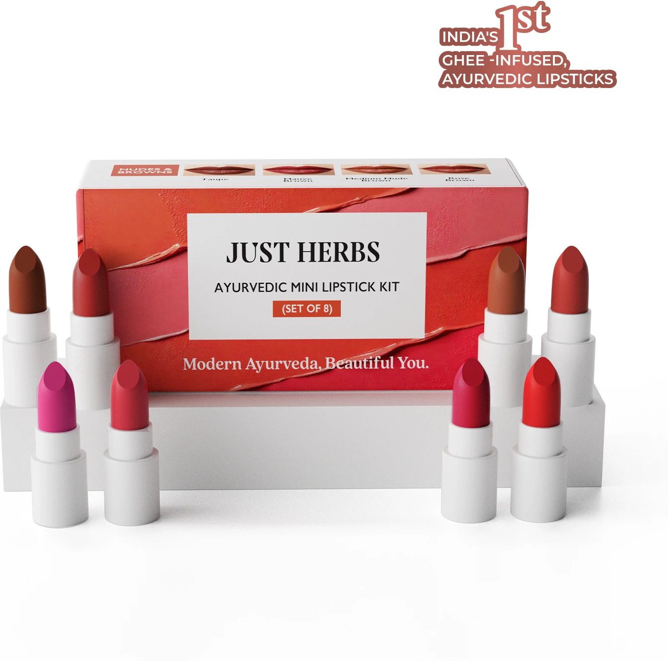 just herbs Ayurvedic Lipstick Micro-mini Kit|Kit of 8 Matte Lipsticks Travel-friendly -9.6g-picture-18