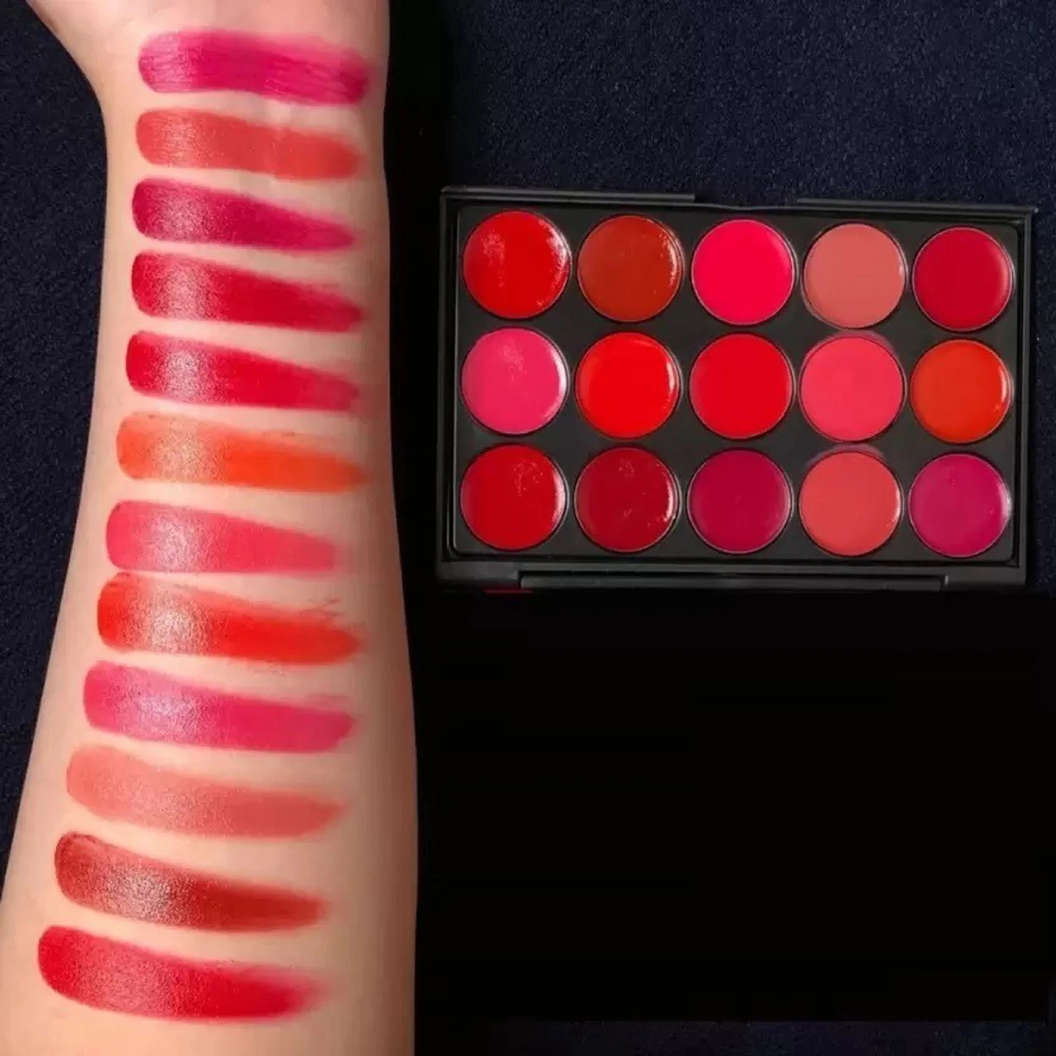 15 Color Matte Lip Palette with Rich Pigmented Shades-image-1