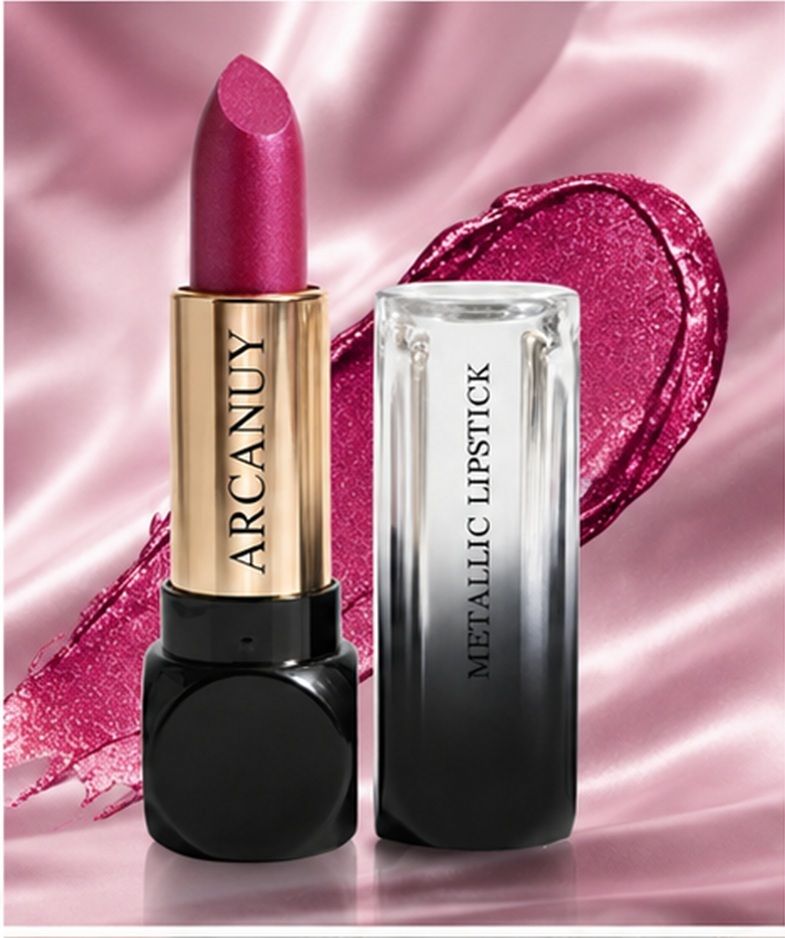 Metallic Pink Lipstick With Radiant Shimmer Finish-image-36