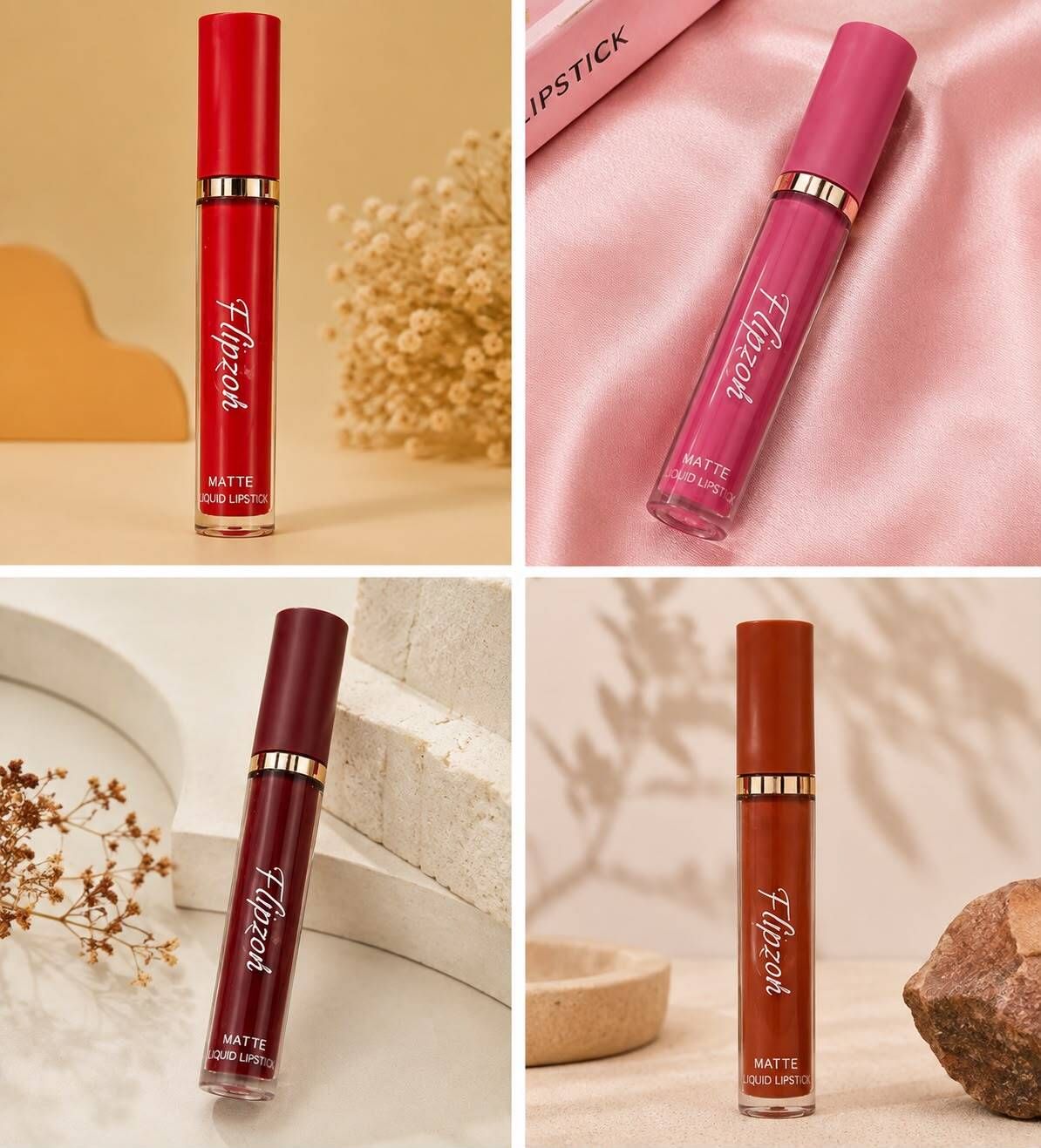 flipzon New Beauty pack of 4 pcs waterproof Longlast Sensational Liquid Matte Lipsticks-picture-12