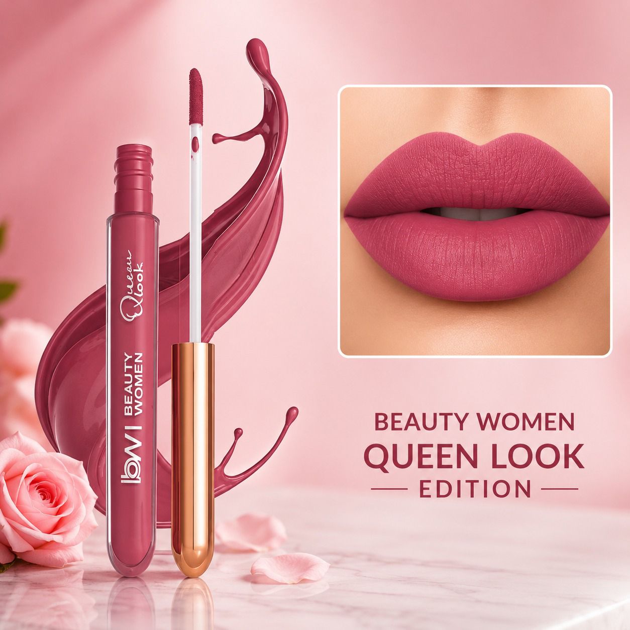 Queen Look Matte Liquid Lipstick – Mauve Pink Edition-image-22