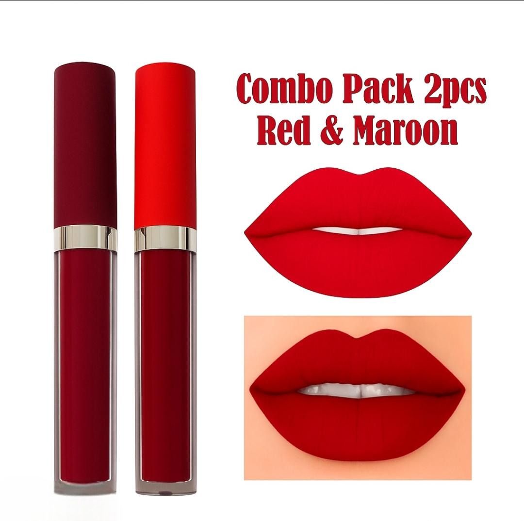 ap-ovenel COMBO PACK OF RED AND MAROON WATERPROOF MATTE LIPGLOSS LIPSTICK-picture-43