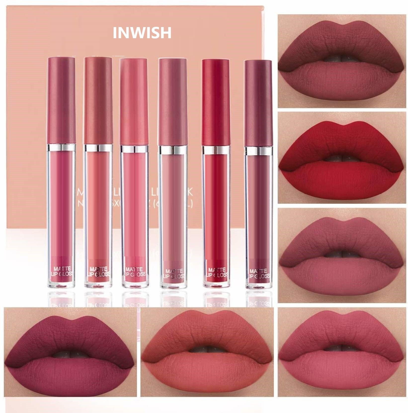 New Stock withGIFT Box set of 6 Girls lipstick light colors combo waterproof set