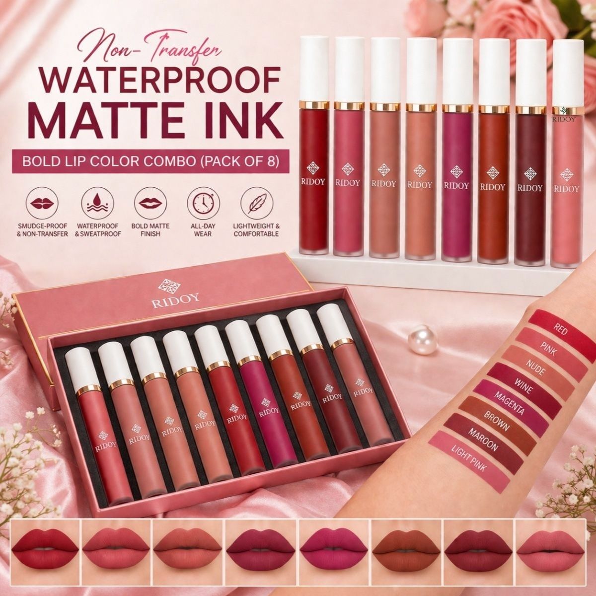 liquid matte lipstick | Ultra Strength Waterproof Lipstick High Performance-image-44