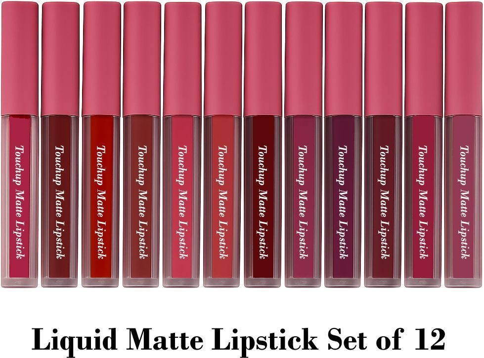 Waterproof Nude shades Liquid Matte lipstick, set of 12-image-21