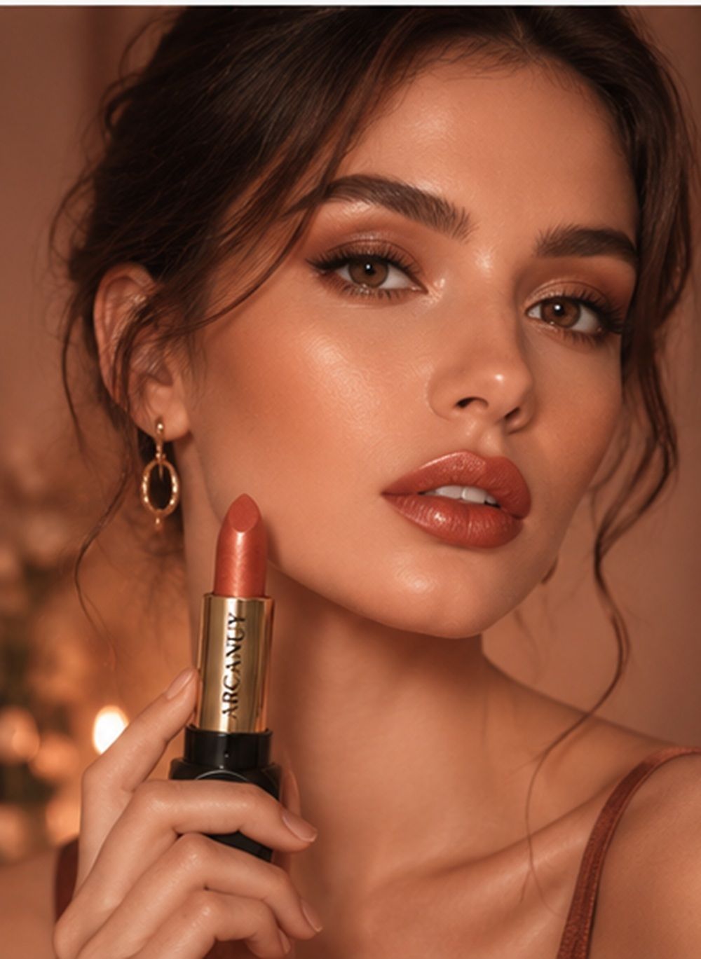 Gorgeous Orange Shimmer Lipstick With Metallic Finish-image-40