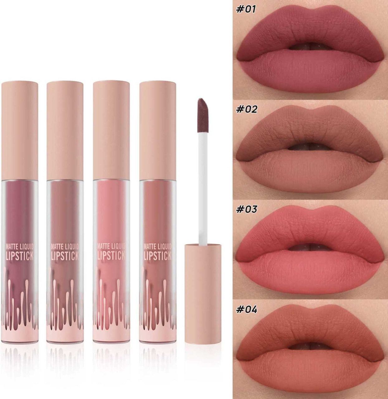 NudeBloom Matte Liquid Lipstick Pack of 4-image-43