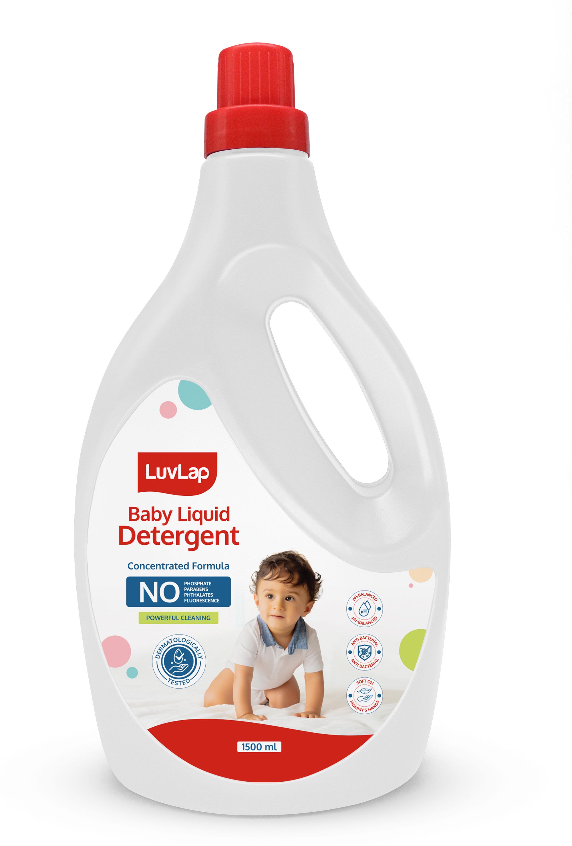 luvlap Baby Laundry Detergent 1500ml, pH Balanced Anti bacterial Dermatological tested Liquid Detergent-picture-7