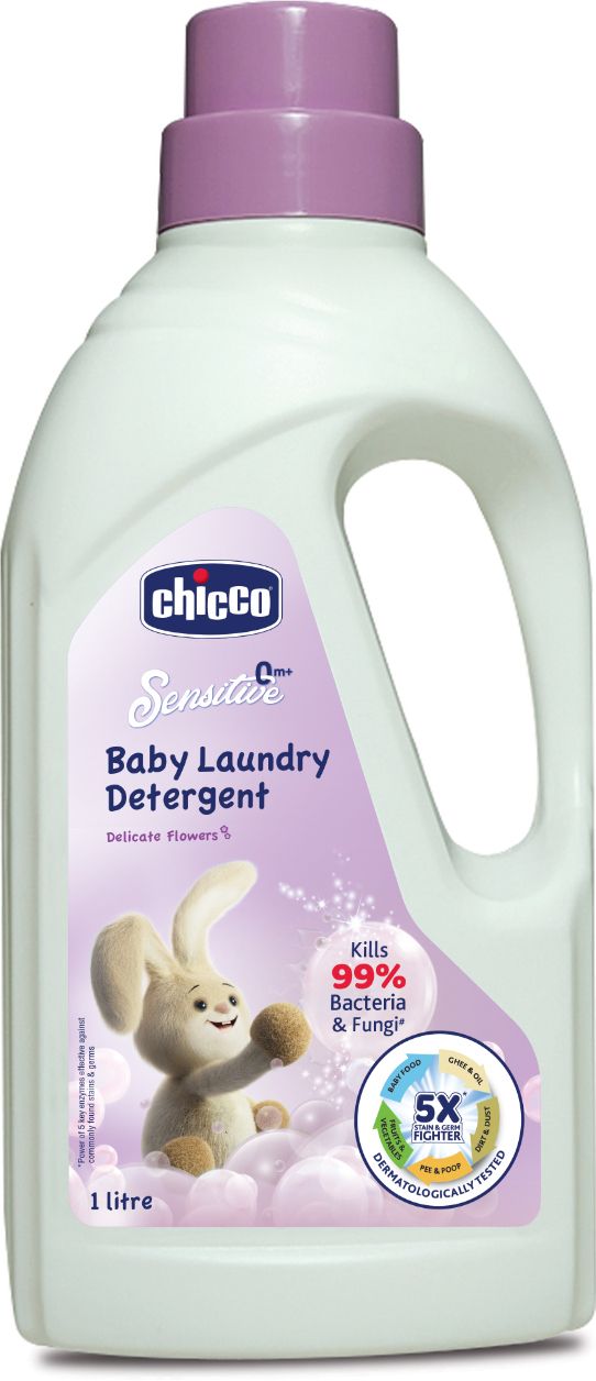 Baby Laundry Detergent, Delicate Flowers, 5X Stain & Germ Fighter, Kills 99% of Germs, Gentle on Clothes & Skin (1 L) Liquid Detergent