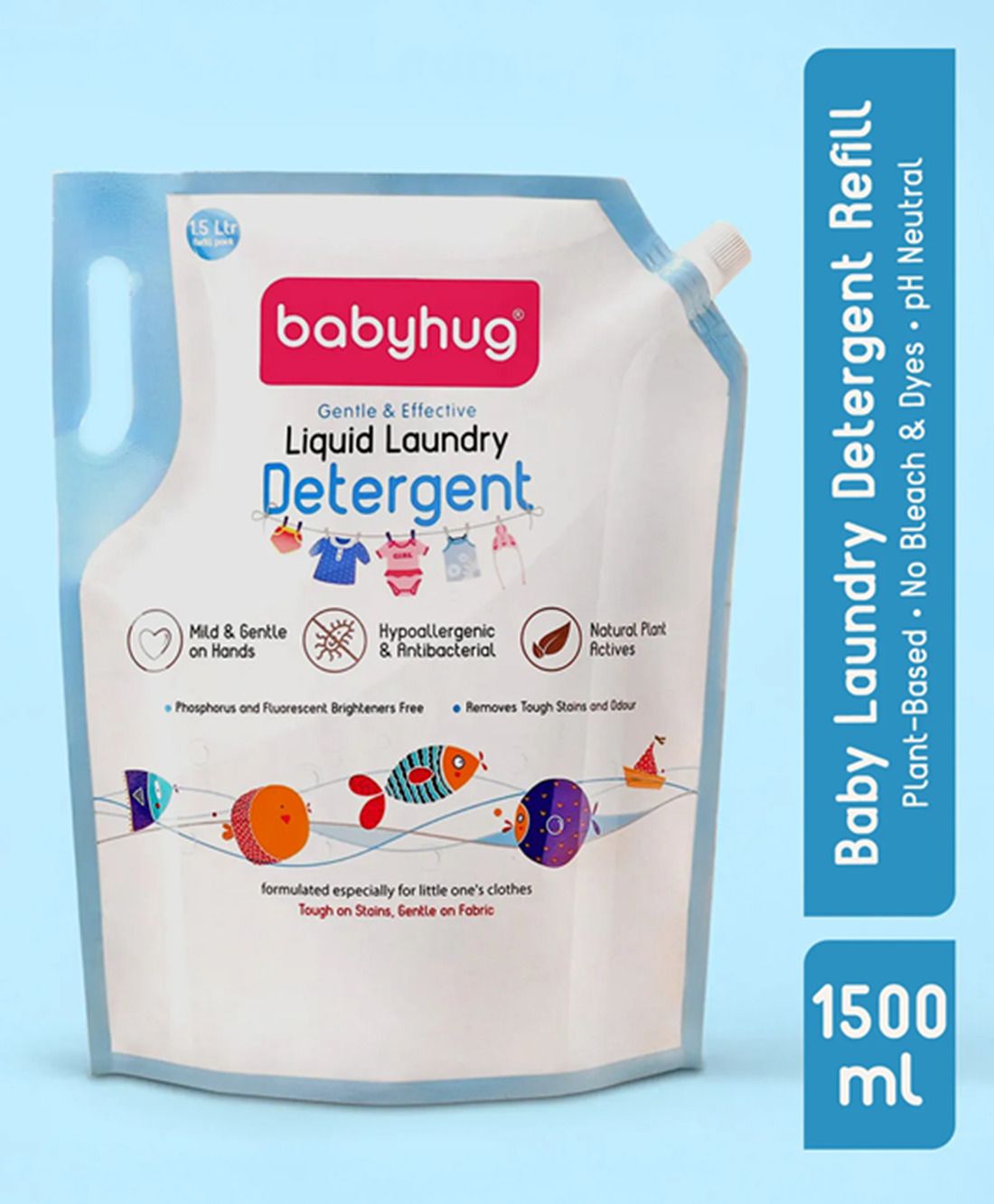 Baby Laundry Detergent Refill Plant-Based| Anti-Bacterial| Hypoallergenic | Fresh Liquid Detergent-image-2