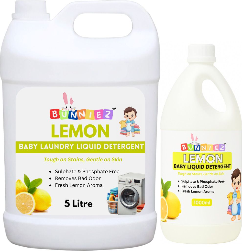 bunniez Baby Laundry Liquid Detergent, pH balanced & Gentle on baby skin Lime Liquid Detergent-picture-20