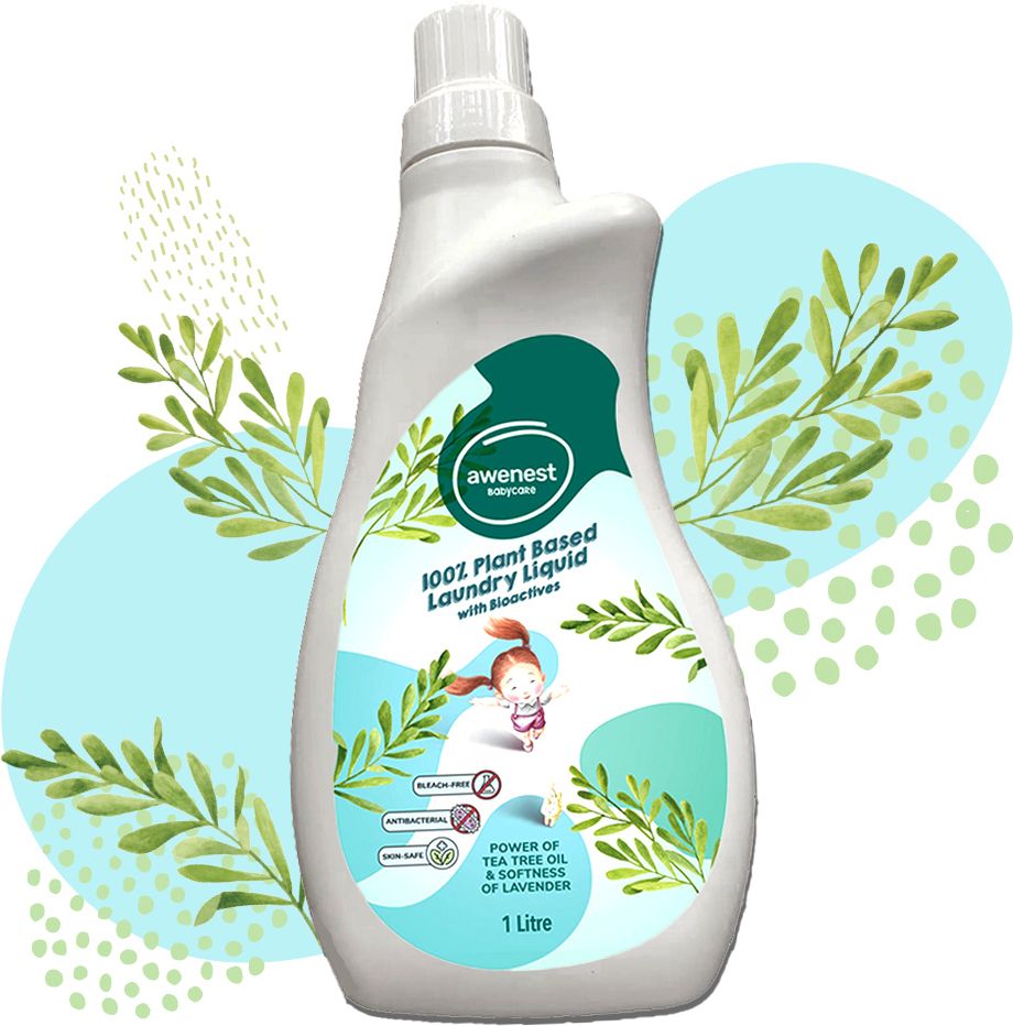 awenest Baby Laundry Liquid - 100% Plant-based, Antibacterial Tea Tree Oil | Softness of Lavender Liquid Detergent-picture-13