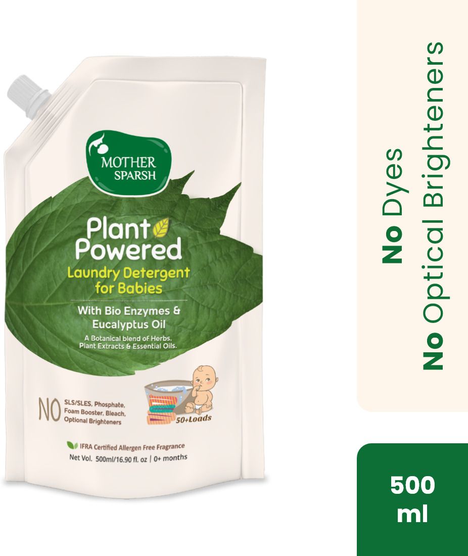 Baby Laundry Liquid Detergent (Powered by Plants) with Bio - Enzymes and Eucalyptus Oil, Refill Pack (500ml) Multi-Fragrance Liquid Detergent