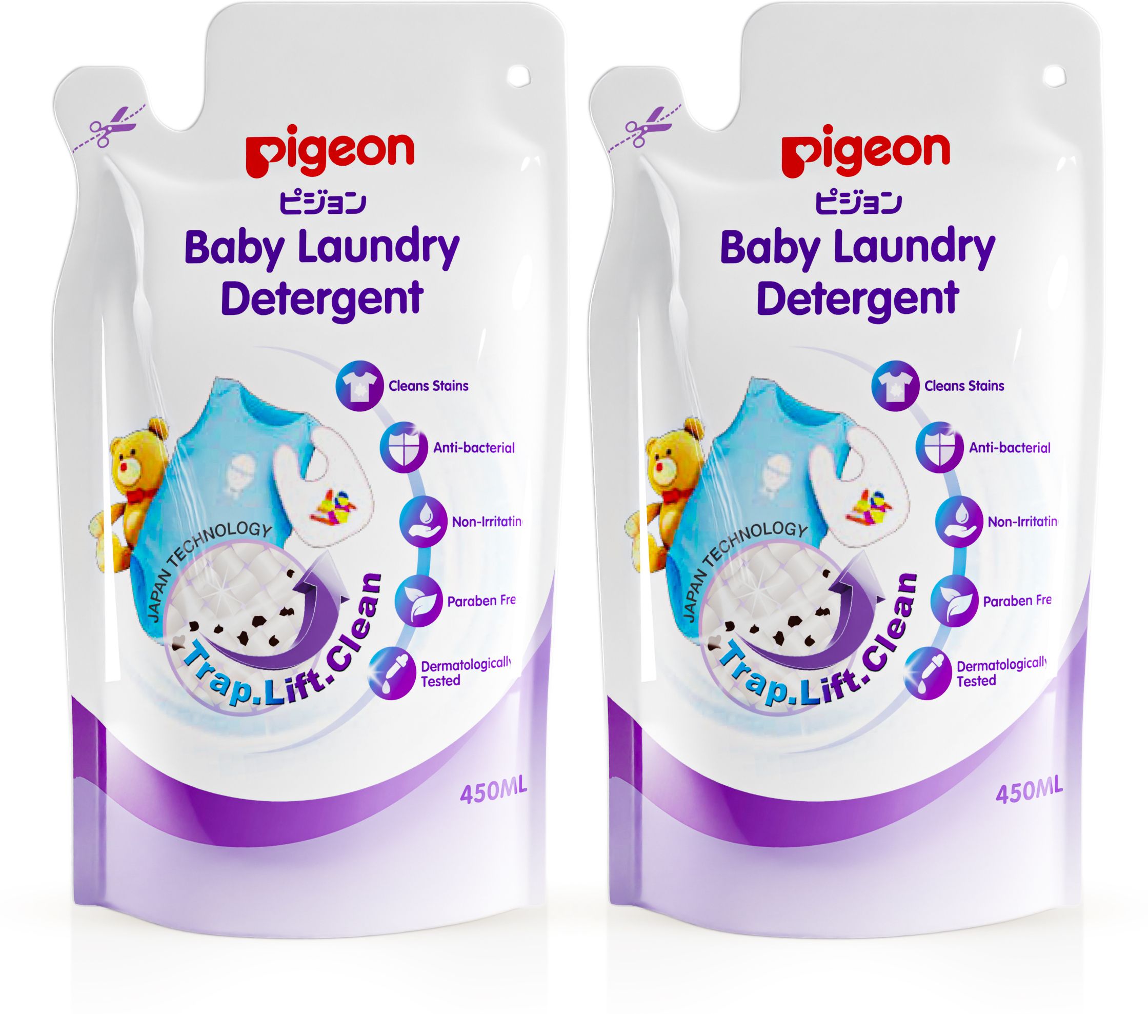 pigeon Baby Laundry Detergent Liquid Refill Pack 450 ml Pack of 2 Herbs Liquid Detergent-picture-16