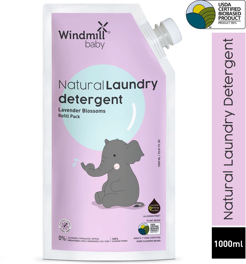 Natural Plant Based Laundry Liquid Refill Pack, USDA Certified, Allergen Free Lavender Liquid Detergent