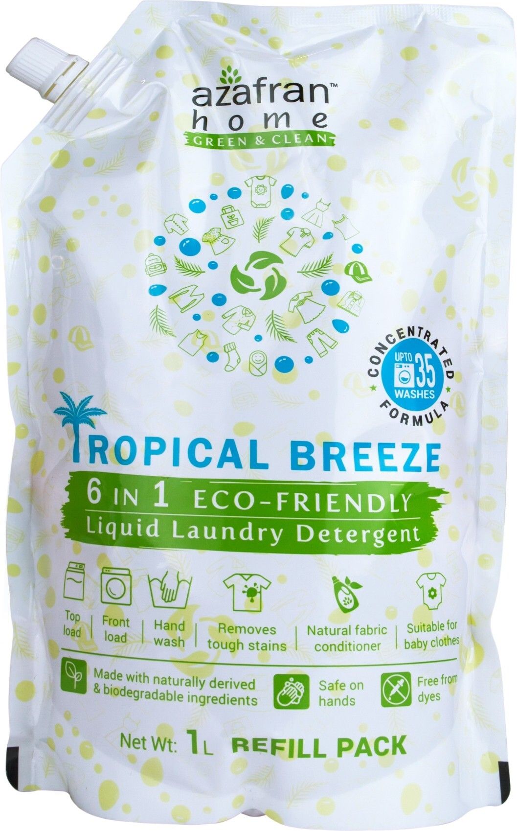 azafran home 6 in 1 Eco-Friendly Laundry refill pack Liquid Detergent-picture-30