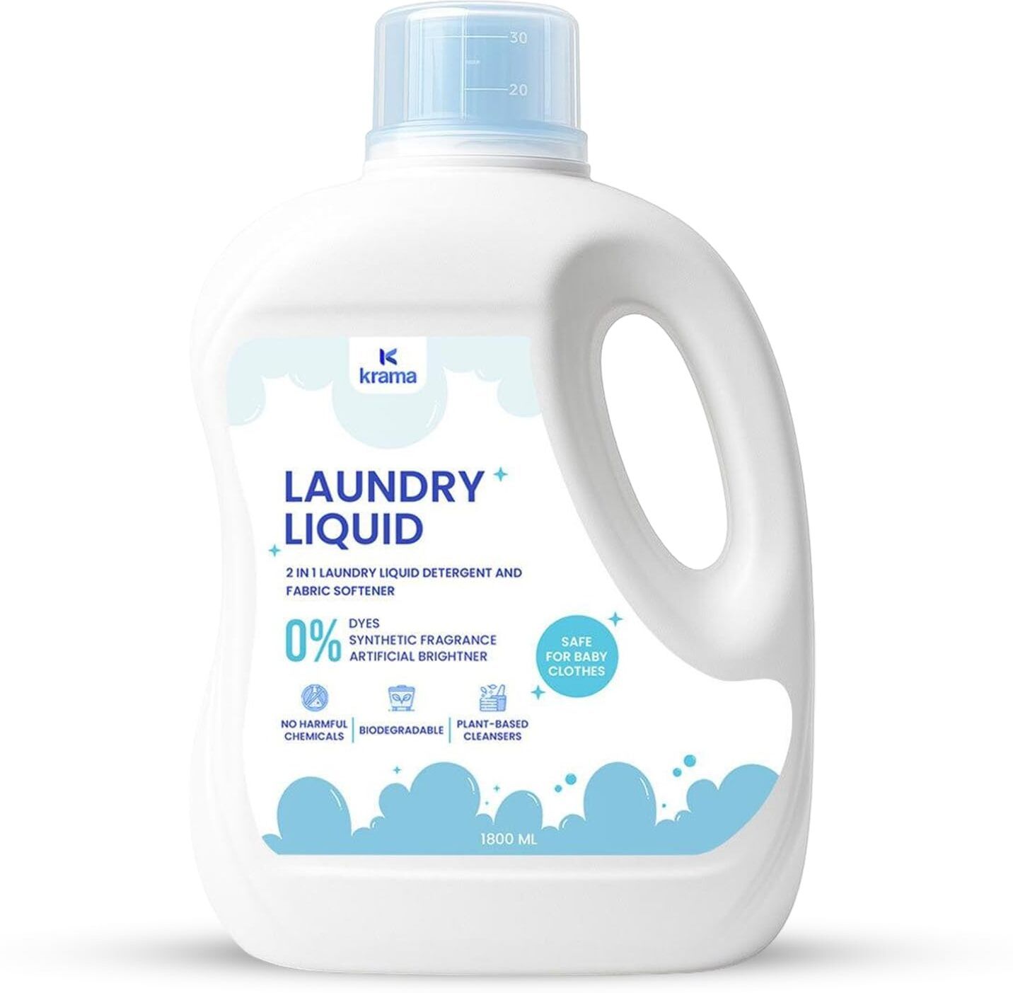 krama Plant Based Laundry Liquid Detergent + Fabric Softener In Built Formulation Aqua Liquid Detergent-picture-16