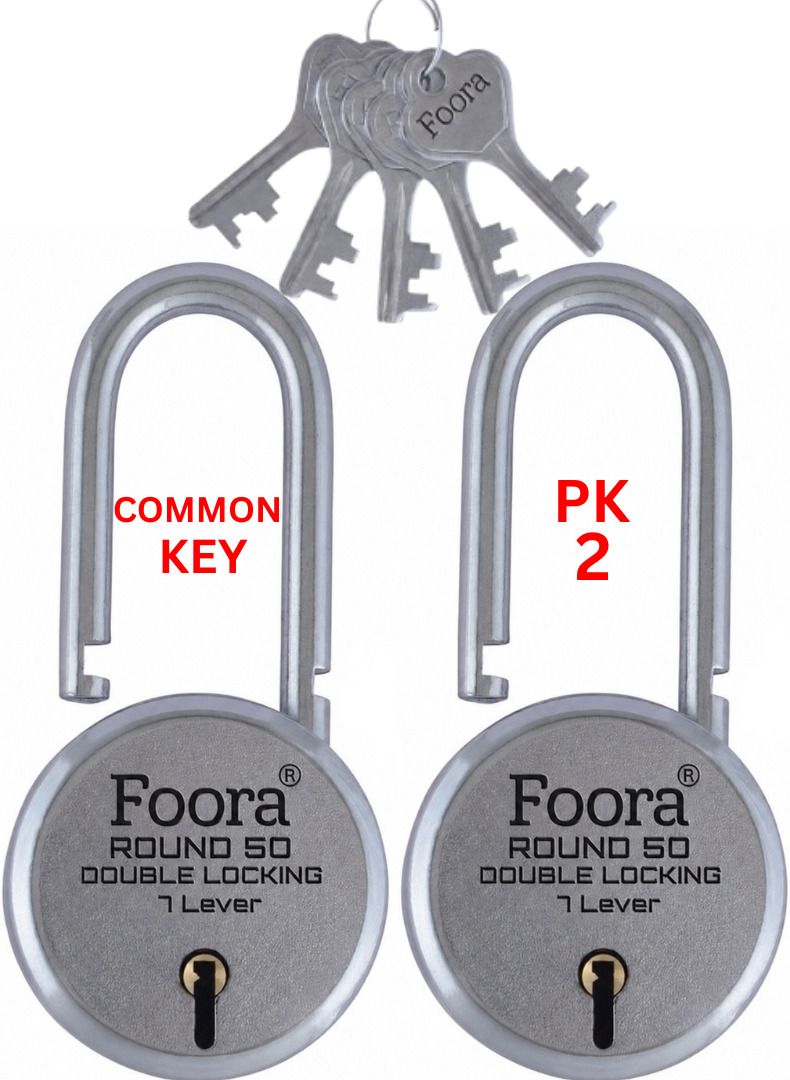 Common Key Padlock Set | Pack of 2 | Round 50LSmm with 5 Common Keys Lock-image-23