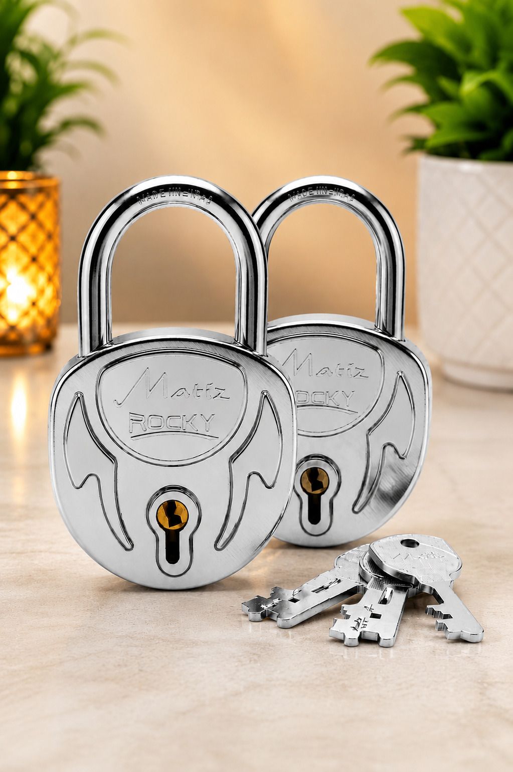 rajshahtraders High Security Iron Padlock Pack of 2, Durable Rust Proof Lock with 6 Keys Padlock-picture-12