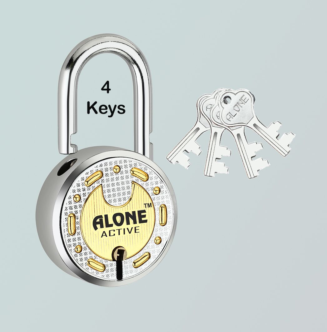 alone Round 65mm 4 Keys Padlock for home door gate shutter shop Brass Combination Padlock-picture-19